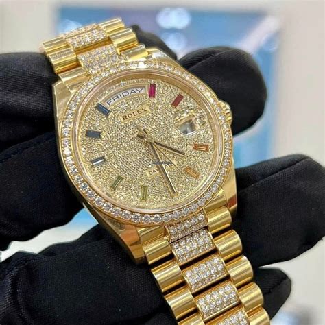 rolex rainbow day date|rolex day date example.